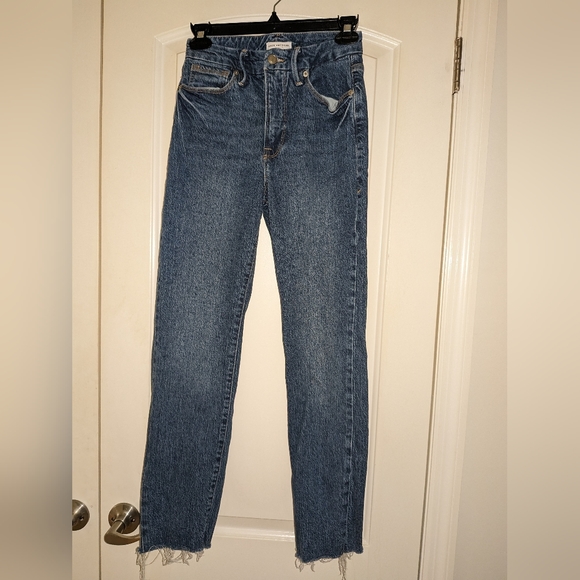 NWOT GOOD AMERICAN GOOD CLASSIC RAW HEM HIGH WAIST SLIM JEANS SIZE 0/25 - Picture 2 of 6